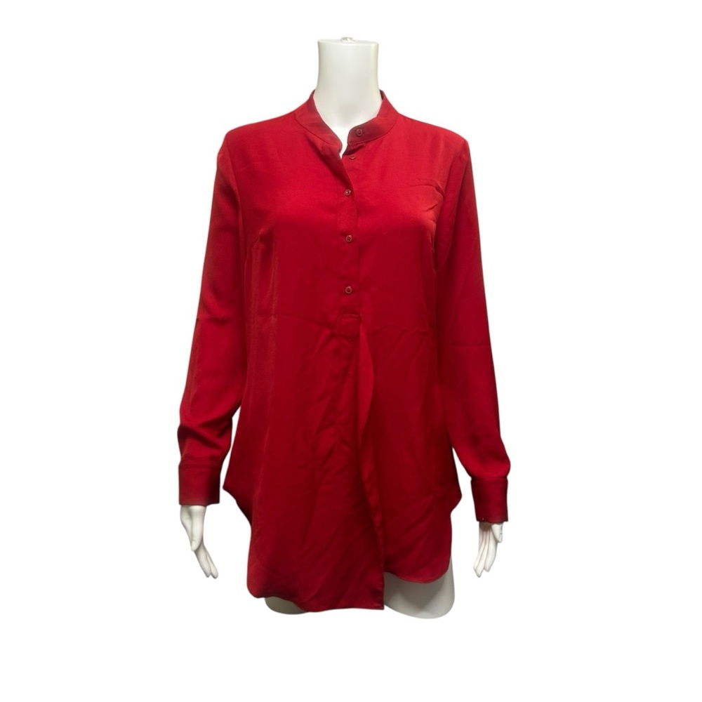 ANA A New Approach Red Long Line Tunic Top Size M